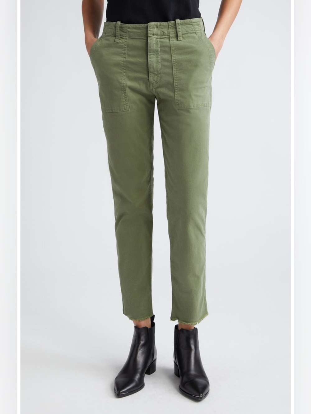 Nili Lotan Jenna Raw Hem Cropped Pants